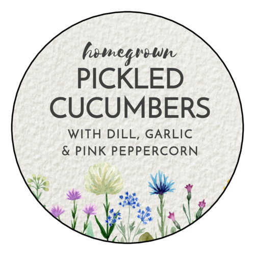 Floral circular jar lid label template.