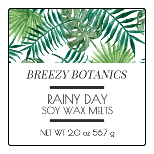 Botanical wax melt label template.