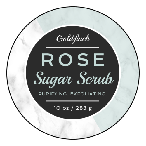 Marble sugar scrub label.