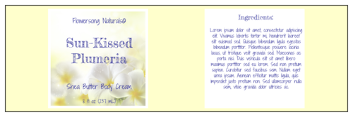 Plumeria full wrap label template.