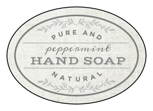 Pure and Natural hand soap product label.